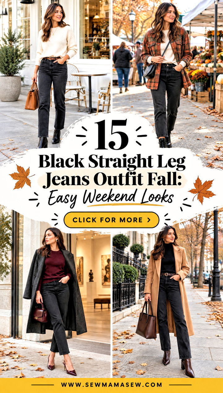 15 Black Straight Leg Jeans Outfit Fall Easy Weekend Looks - 15 Black Straight Leg Jeans Outfit Fall: Easy Weekend Looks