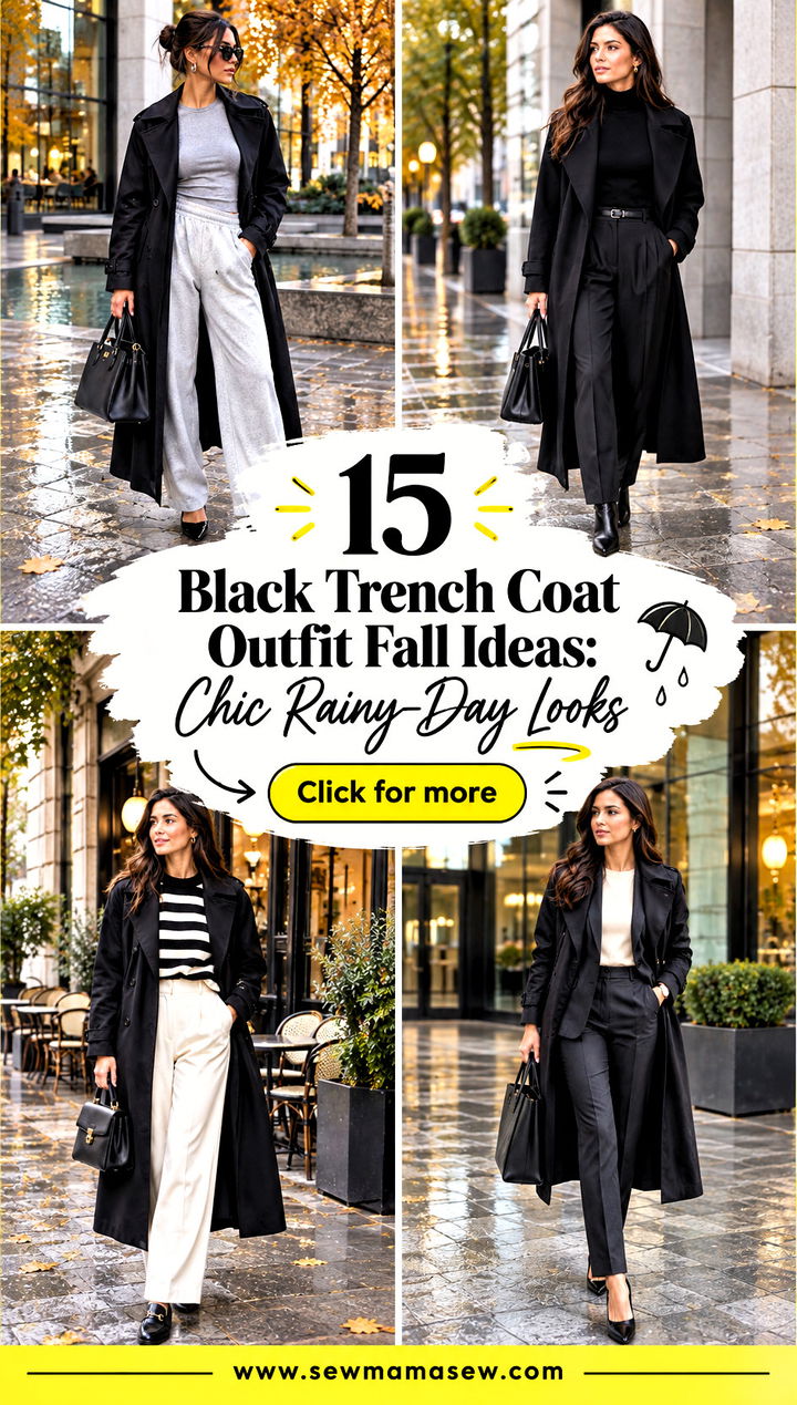 15 Black Trench Coat Outfit Fall Ideas Chic Rainy-Day Looks - 15 Black Trench Coat Outfit Fall Ideas: Chic Rainy-Day Looks