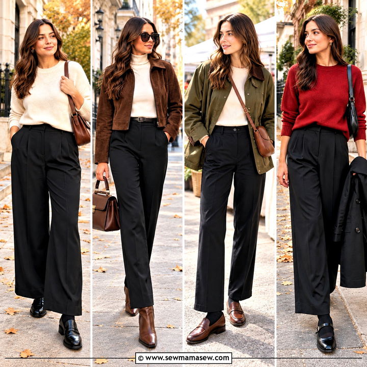 15 Black Trousers Outfit Casual Fall Ideas Easy Weekend Looks