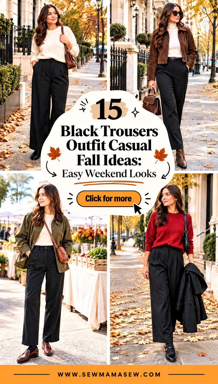 15 Black Trousers Outfit Casual Fall Ideas Easy Weekend Looks - 15 Black Trousers Outfit Casual Fall Ideas: Easy Weekend Looks
