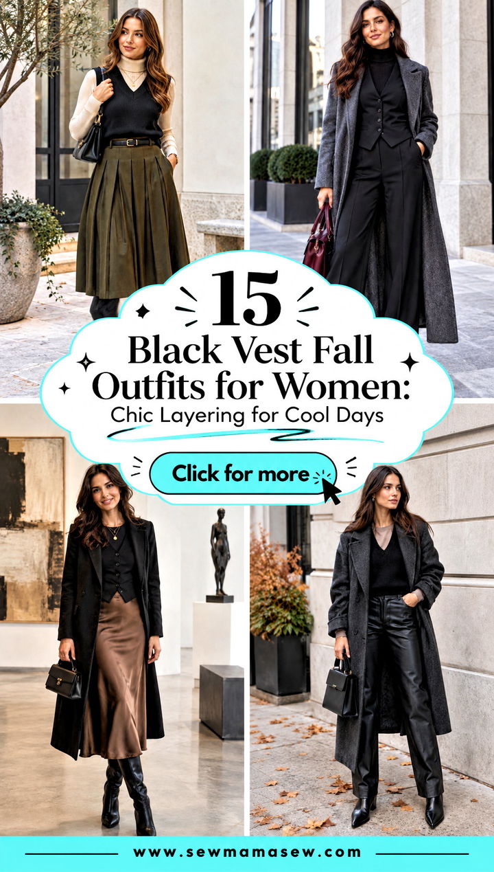 15 Black Vest Fall Outfits for Women Chic Layering for Cool Days - 15 Black Vest Fall Outfits for Women: Chic Layering for Cool Days