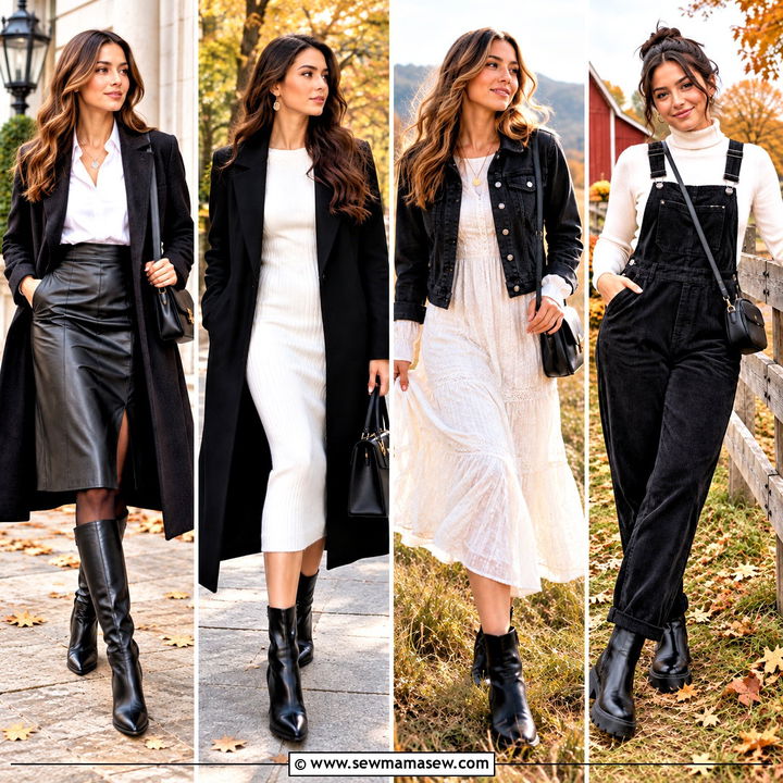 15 Black and White Fall Photo Outfits for Timeless Style