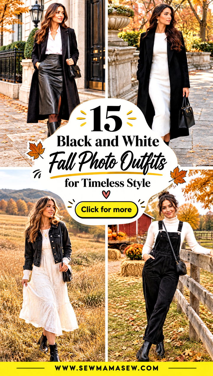15 Black and White Fall Photo Outfits for Timeless Style - 15 Black and White Fall Photo Outfits for Timeless Style