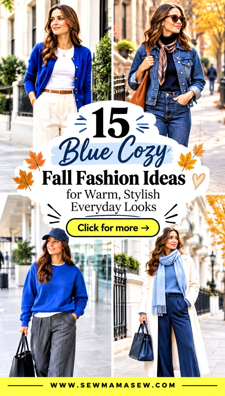 15 Blue Cozy Fall Fashion Ideas for Warm Stylish Everyday Looks - 15 Blue Cozy Fall Fashion Ideas for Warm, Stylish Everyday Looks