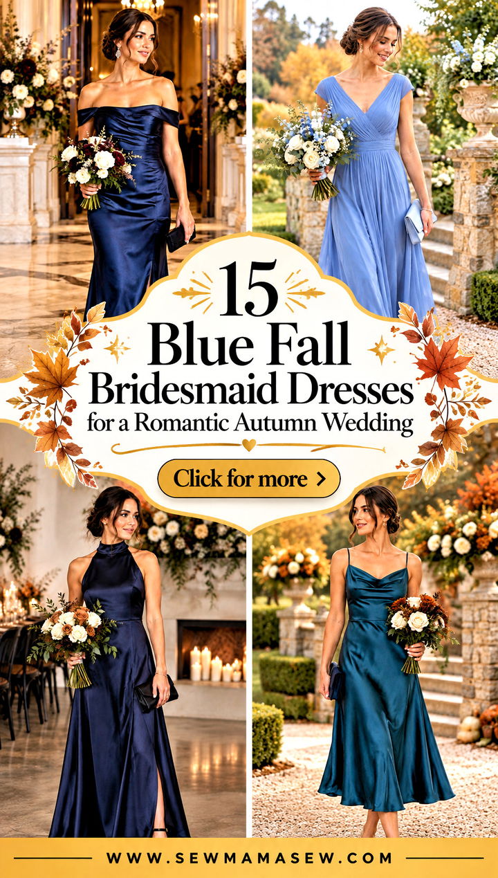 15 Blue Fall Bridesmaid Dresses for a Romantic Autumn Wedding - 15 Blue Fall Bridesmaid Dresses for a Romantic Autumn Wedding