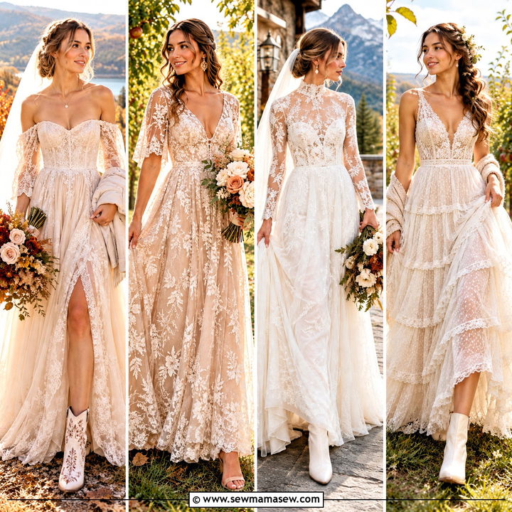 15 Boho Autumn Wedding Dress Ideas: Romantic Styles for Your Day