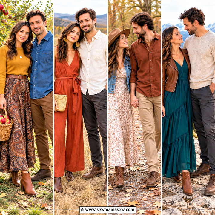 15 Boho Engagement Photos Outfits Fall: Romantic Autumn Looks