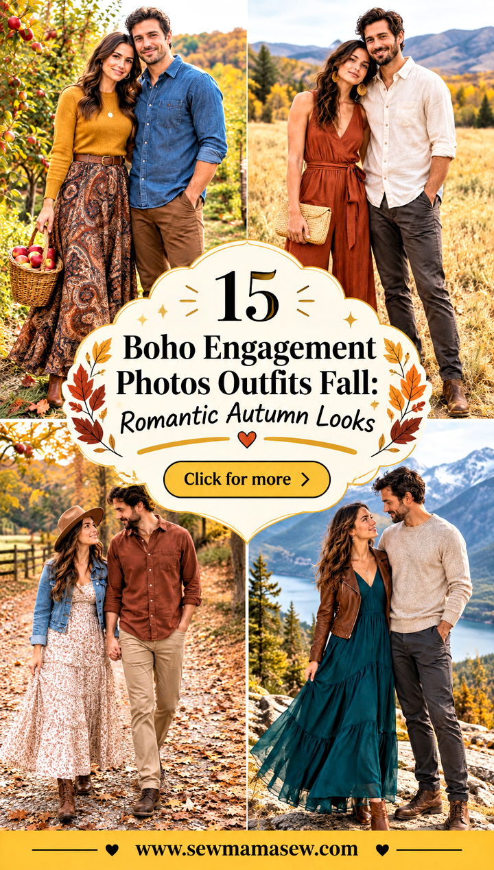 15 Boho Engagement Photos Outfits Fall Romantic Autumn Looks - 15 Boho Engagement Photos Outfits Fall: Romantic Autumn Looks