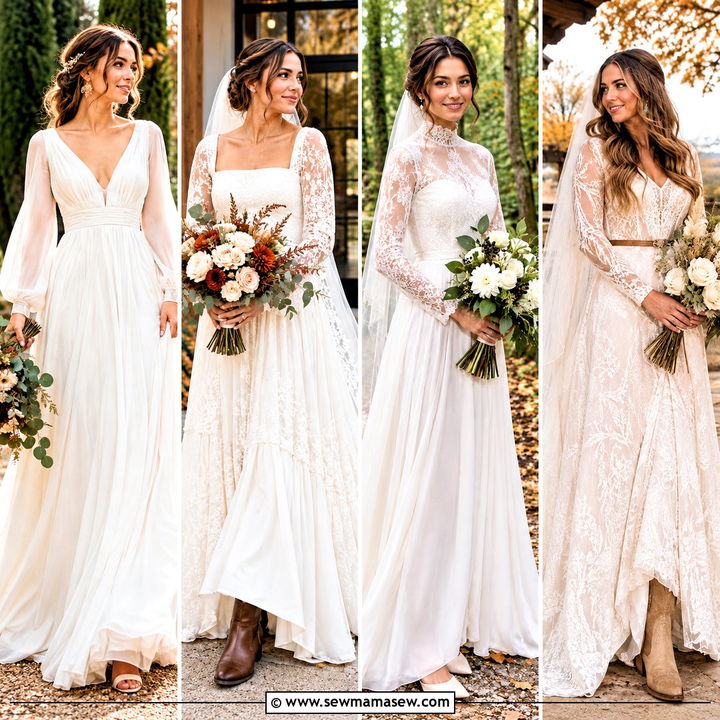 15 Boho Fall Wedding Dress Long Sleeve Ideas: Dreamy Bridal Looks