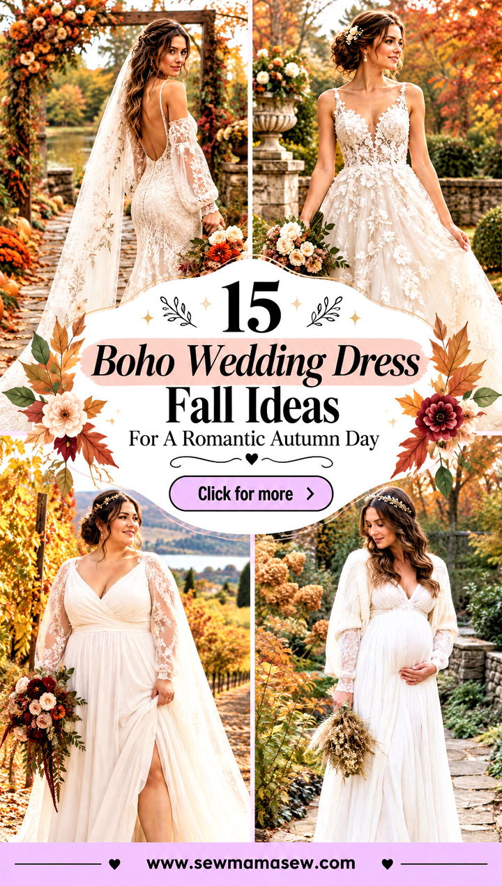 15 Boho Wedding Dress Fall Ideas For A Romantic Autumn Day - 15 Boho Wedding Dress Fall Ideas For A Romantic Autumn Day