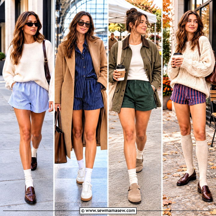 15 Boxer Shorts Fall Outfit Ideas For Cozy, Playful Style
