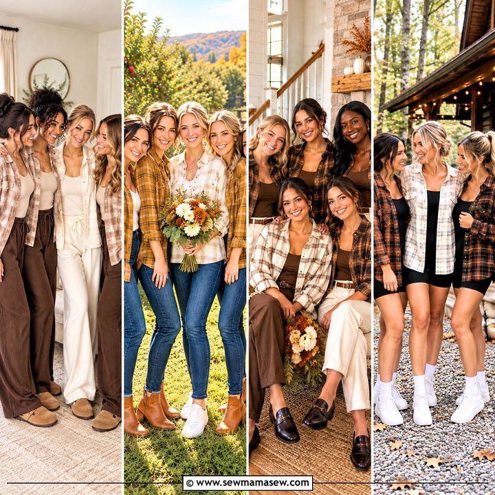 15 Bridal Party Flannels Fall Wedding: Sweet Photo Moments