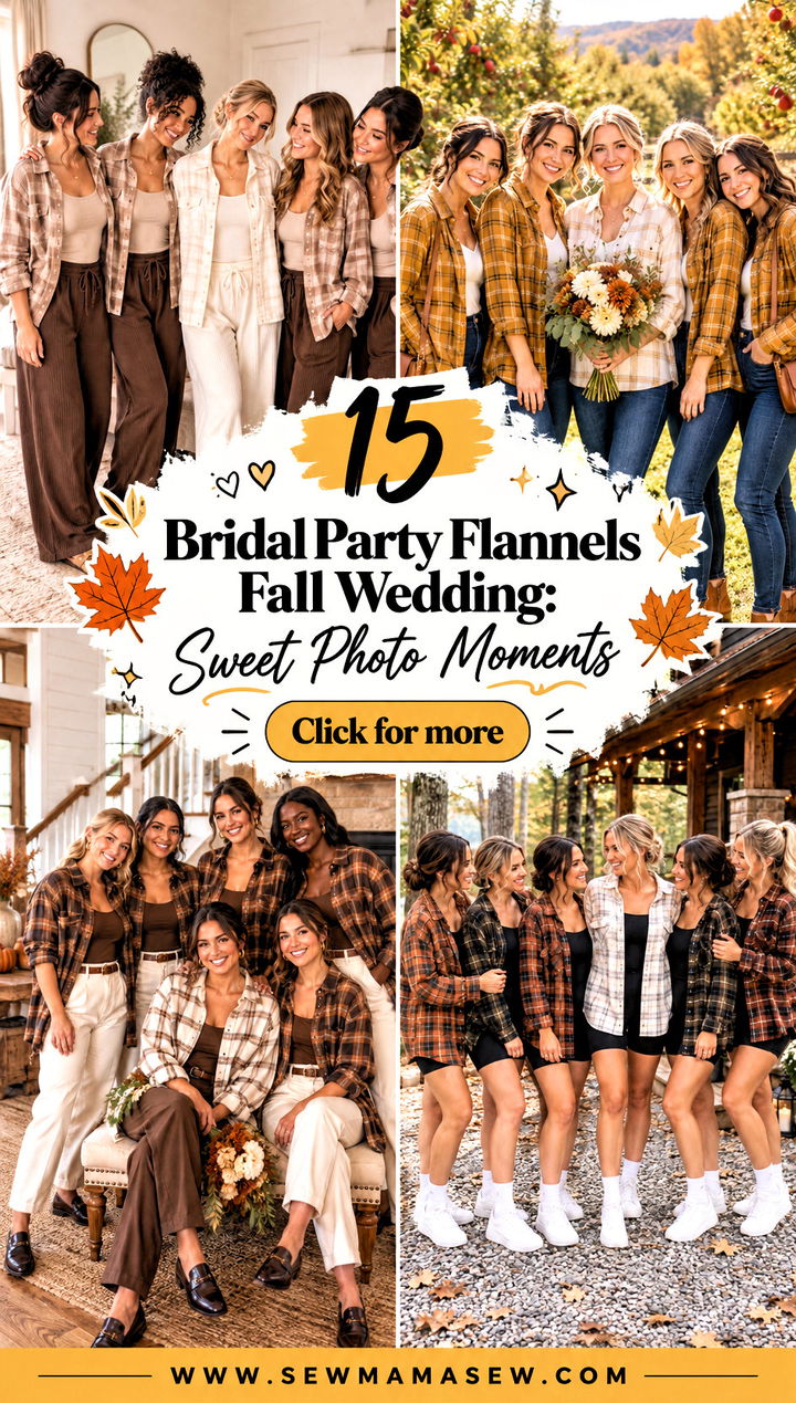 15 Bridal Party Flannels Fall Wedding Sweet Photo Moments - 15 Bridal Party Flannels Fall Wedding: Sweet Photo Moments