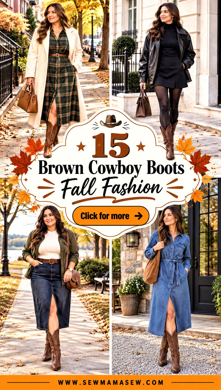 15 Brown Cowboy Boots Fall Fashion Bold Everyday Outfits - 15 Brown Cowboy Boots Fall Fashion: Bold Everyday Outfits