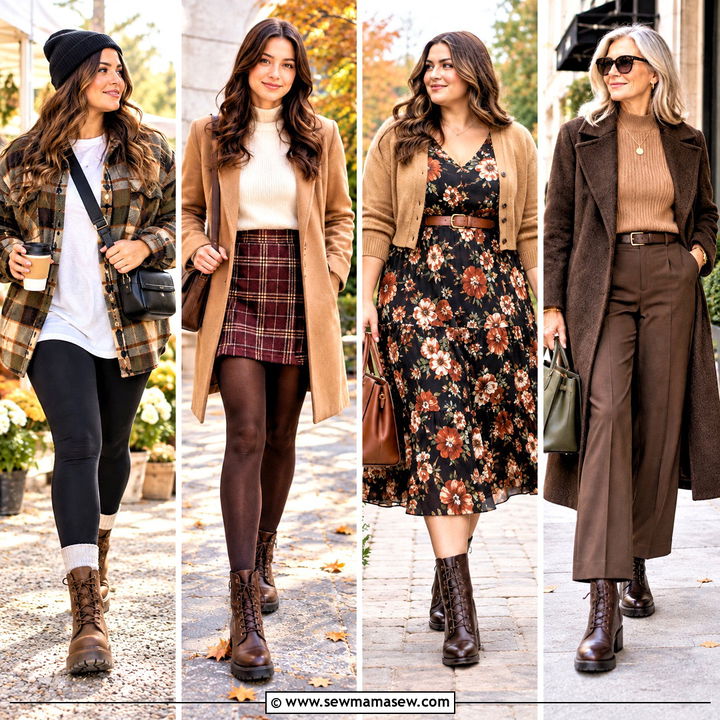 15 Brown Lace Up Boots Outfit Fall Looks for Cozy Weekends