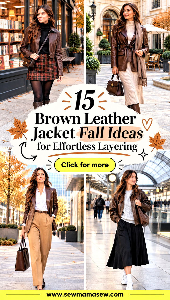15 Brown Leather Jacket Fall Ideas for Effortless Layering - 15 Brown Leather Jacket Fall Ideas for Effortless Layering