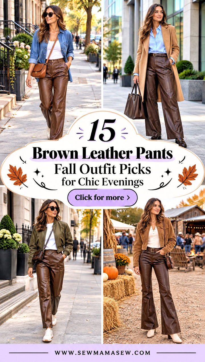 15 Brown Leather Pants Fall Outfit Picks for Chic Evenings - 15 Brown Leather Pants Fall Outfit Picks for Chic Evenings