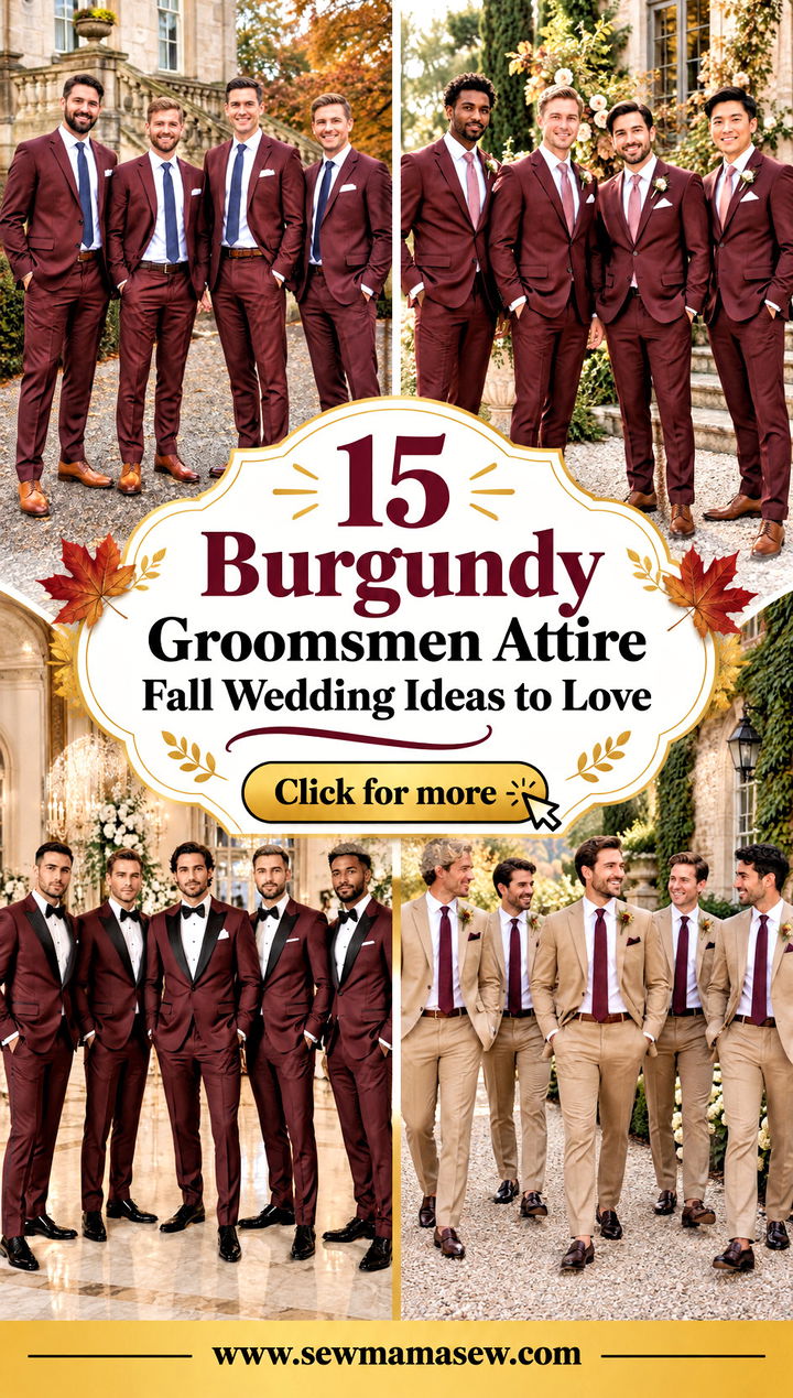 15 Burgundy Groomsmen Attire Fall Wedding Ideas to Love - 15 Burgundy Groomsmen Attire Fall Wedding Ideas to Love