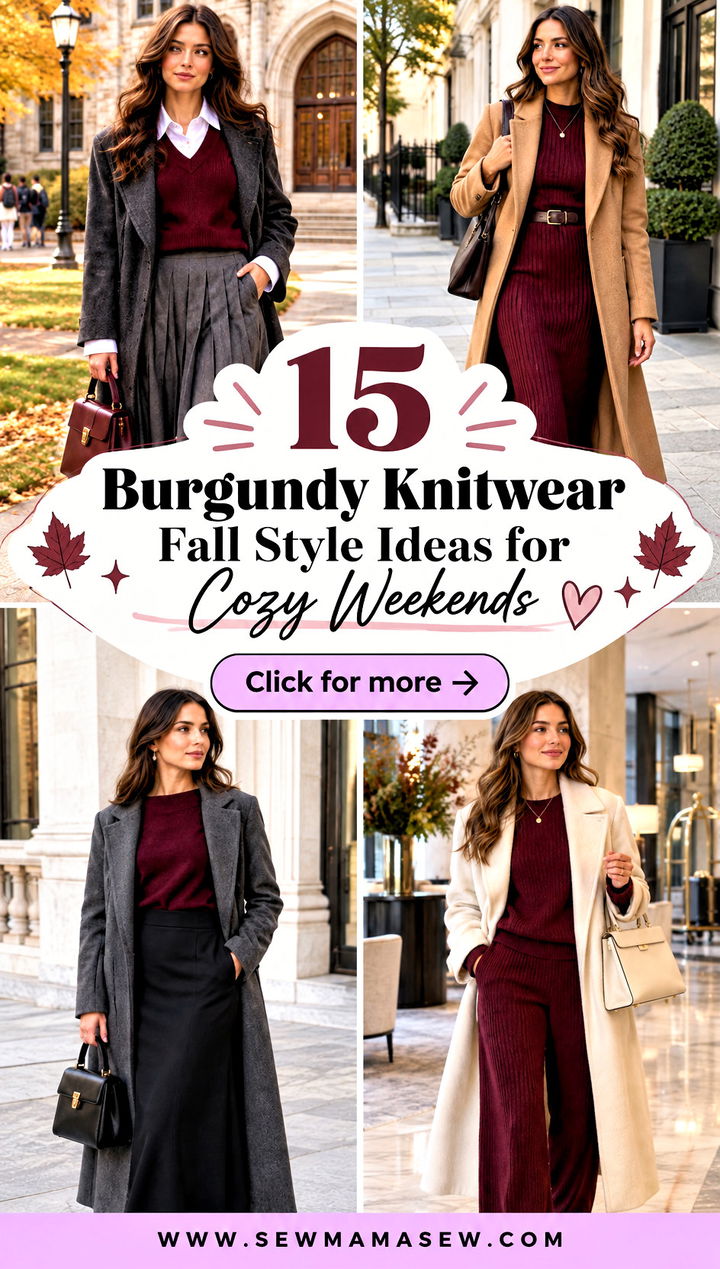 15 Burgundy Knitwear Fall Style Ideas for Cozy Weekends - 15 Burgundy Knitwear Fall Style Ideas for Cozy Weekends