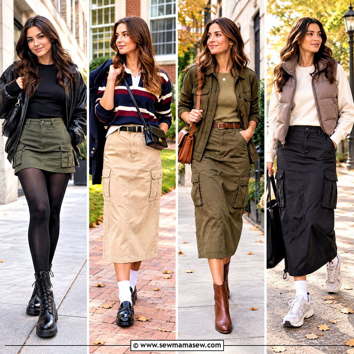15 Cargo Skirt Outfit Fall Ideas: Chic Layers for City Days