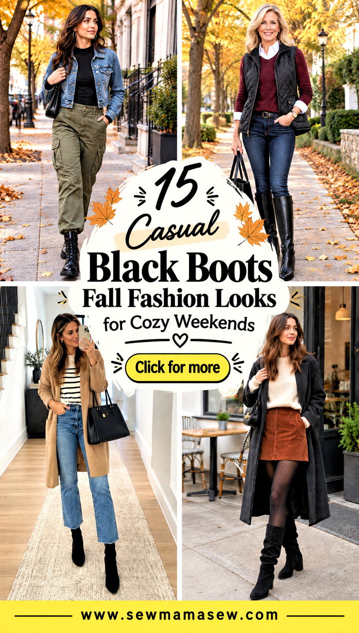15 Casual Black Boots Fall Fashion Looks for Cozy Weekends - 15 Casual Black Boots Fall Fashion Looks for Cozy Weekends