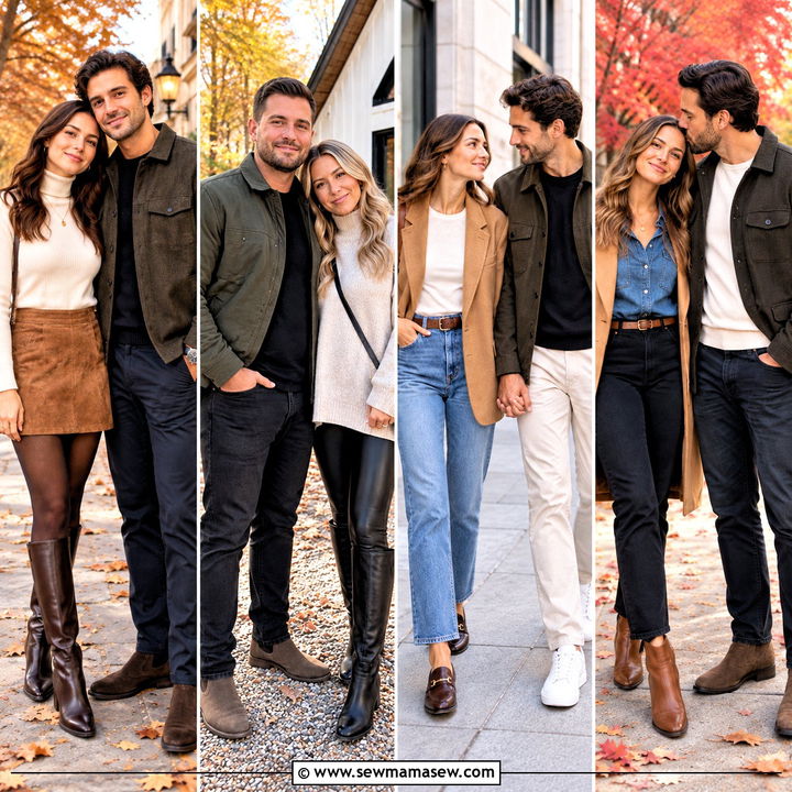 15 Casual Engagement Pictures Outfits Fall: Cozy Couple Looks