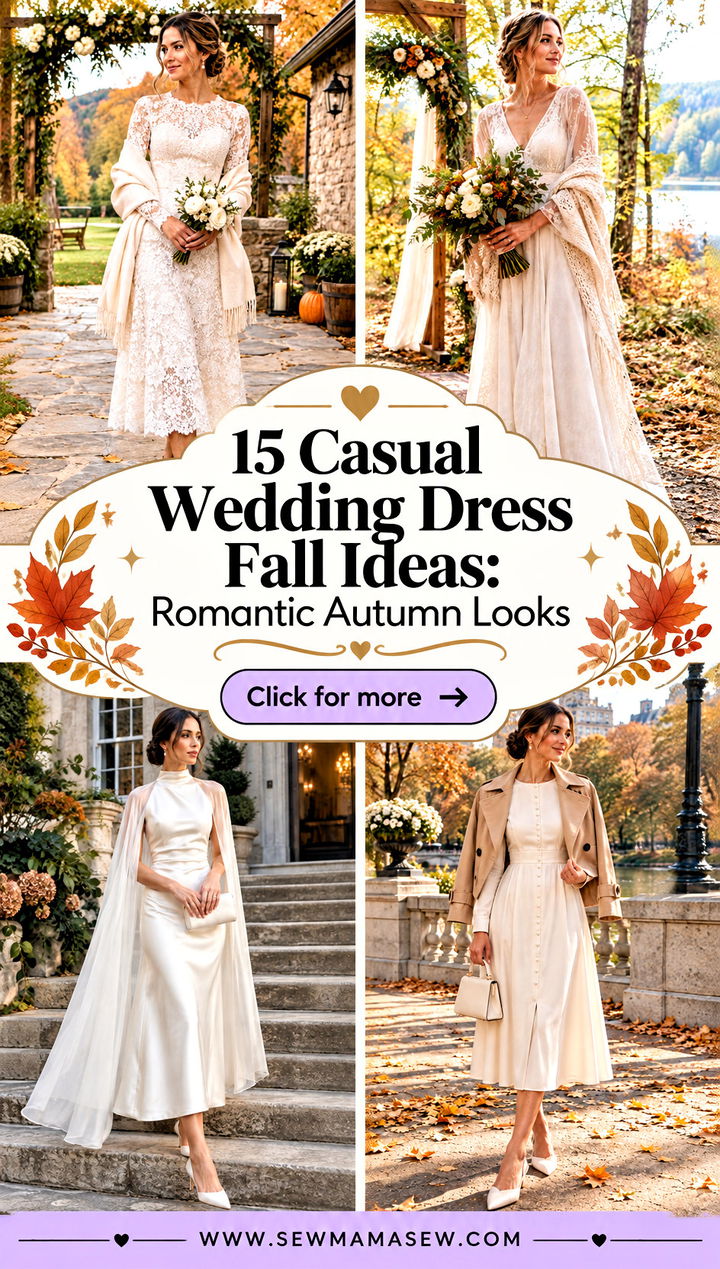 15 Casual Wedding Dress Fall Ideas Romantic Autumn Looks - 15 Casual Wedding Dress Fall Ideas: Romantic Autumn Looks