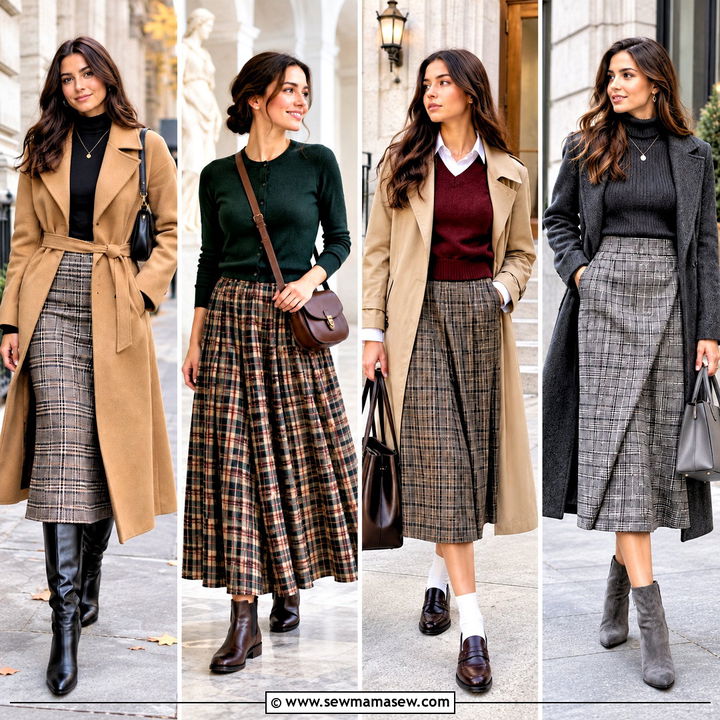 15 Checkered Skirt Fall Fashion Ideas Chic Layered Looks