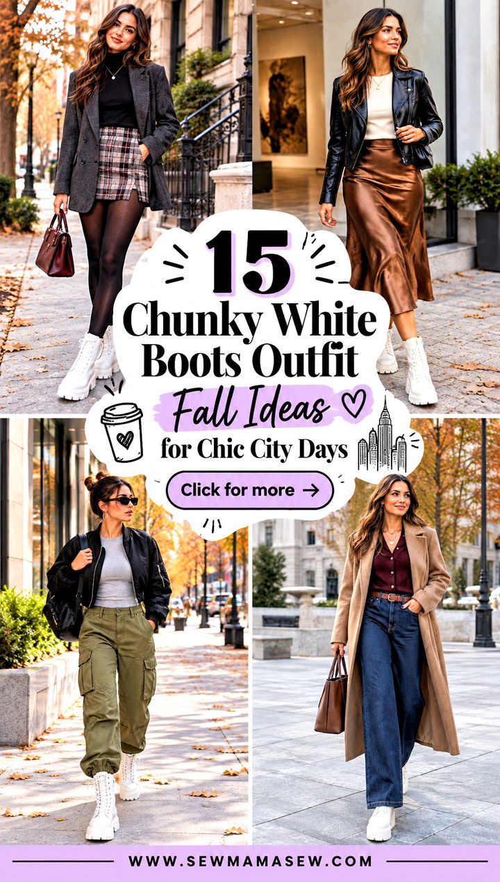 15 Chunky White Boots Outfit Fall Ideas for Chic City Days - 15 Chunky White Boots Outfit Fall Ideas for Chic City Days