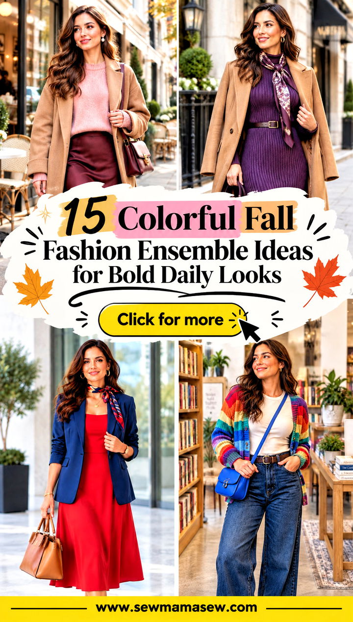 15 Colorful Fall Fashion Ensemble Ideas for Bold Daily Looks - 15 Colorful Fall Fashion Ensemble Ideas for Bold Daily Looks
