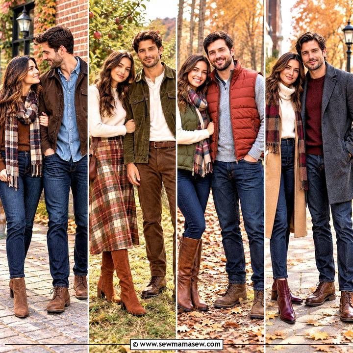15 Coordinating Couple Outfits for Pictures Fall Cozy Looks
