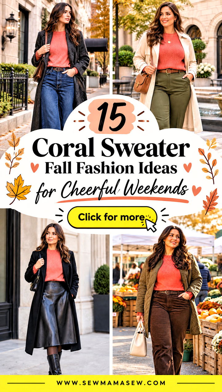 15 Coral Sweater Fall Fashion Ideas for Cheerful Weekends - 15 Coral Sweater Fall Fashion Ideas for Cheerful Weekends