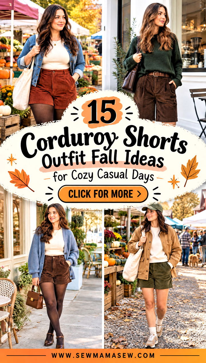 15 Corduroy Shorts Outfit Fall Ideas for Cozy Casual Days - 15 Corduroy Shorts Outfit Fall Ideas for Cozy Casual Days