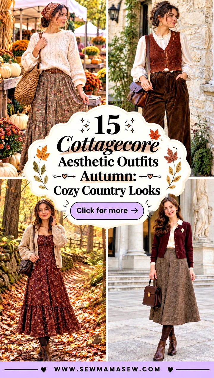15 Cottagecore Aesthetic Outfits Autumn Cozy Country Looks - 15 Cottagecore Aesthetic Outfits Autumn: Cozy Country Looks