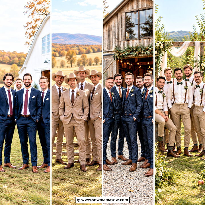 15 Country Fall Wedding Groomsmen Attire Ideas: Rustic Charm