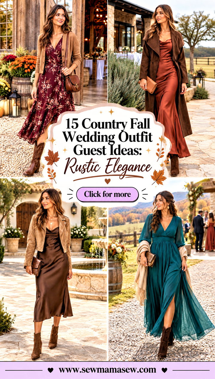 15 Country Fall Wedding Outfit Guest Ideas Rustic Elegance - 15 Country Fall Wedding Outfit Guest Ideas: Rustic Elegance