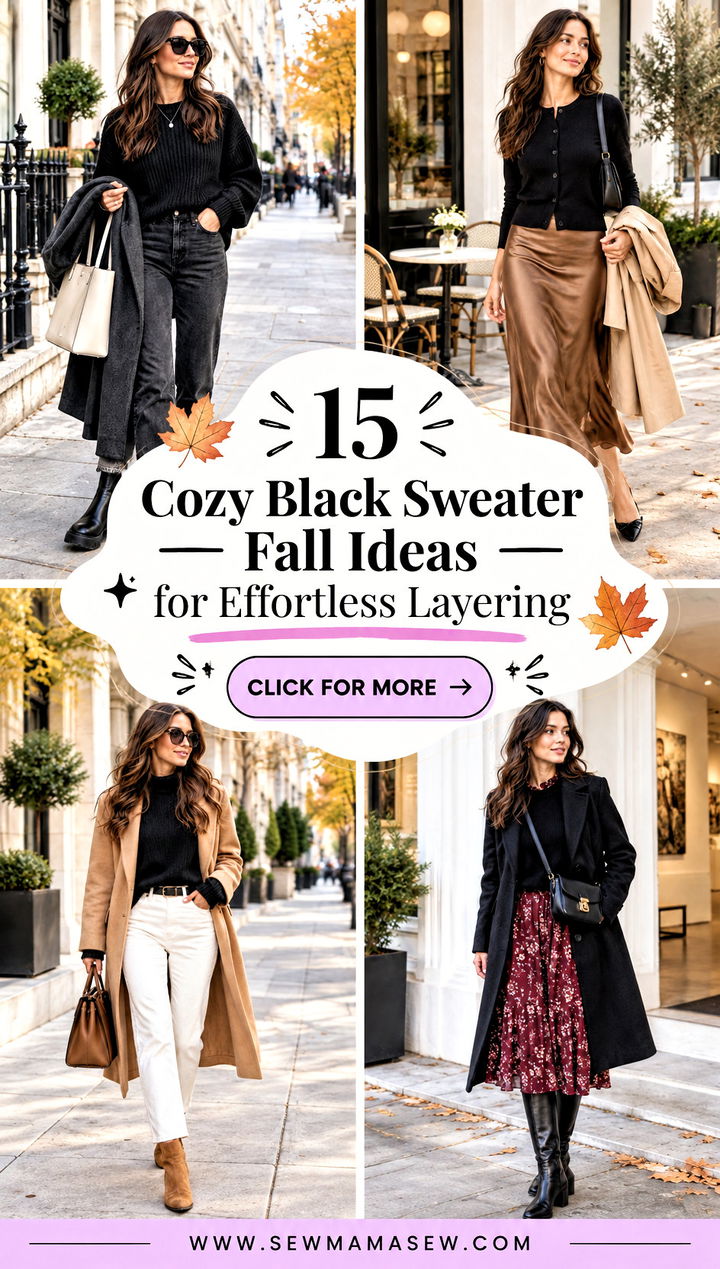 15 Cozy Black Sweater Fall Ideas for Effortless Layering - 15 Cozy Black Sweater Fall Ideas for Effortless Layering