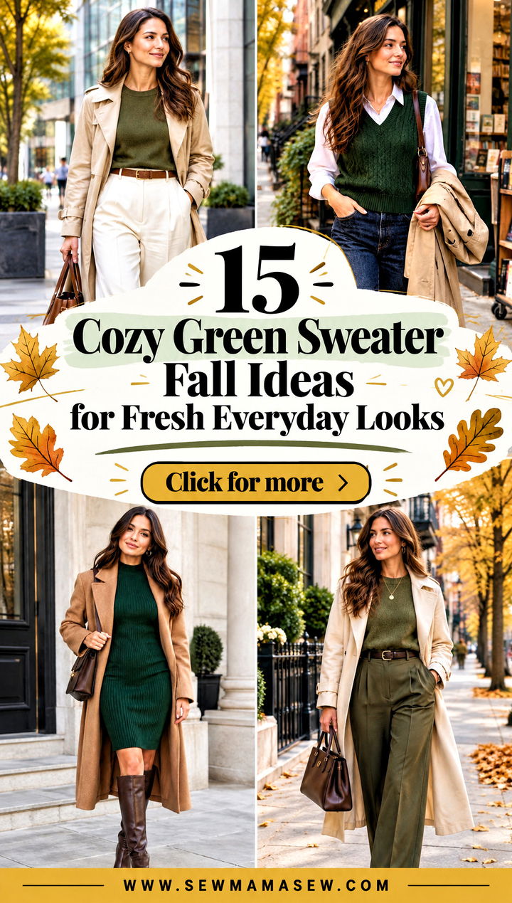 15 Cozy Green Sweater Fall Ideas for Fresh Everyday Looks - 15 Cozy Green Sweater Fall Ideas for Fresh Everyday Looks