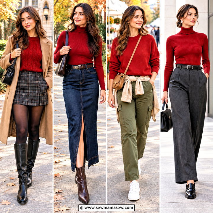 15 Cozy Red Sweater Fall Fashion Ideas for Bold Daily Looks