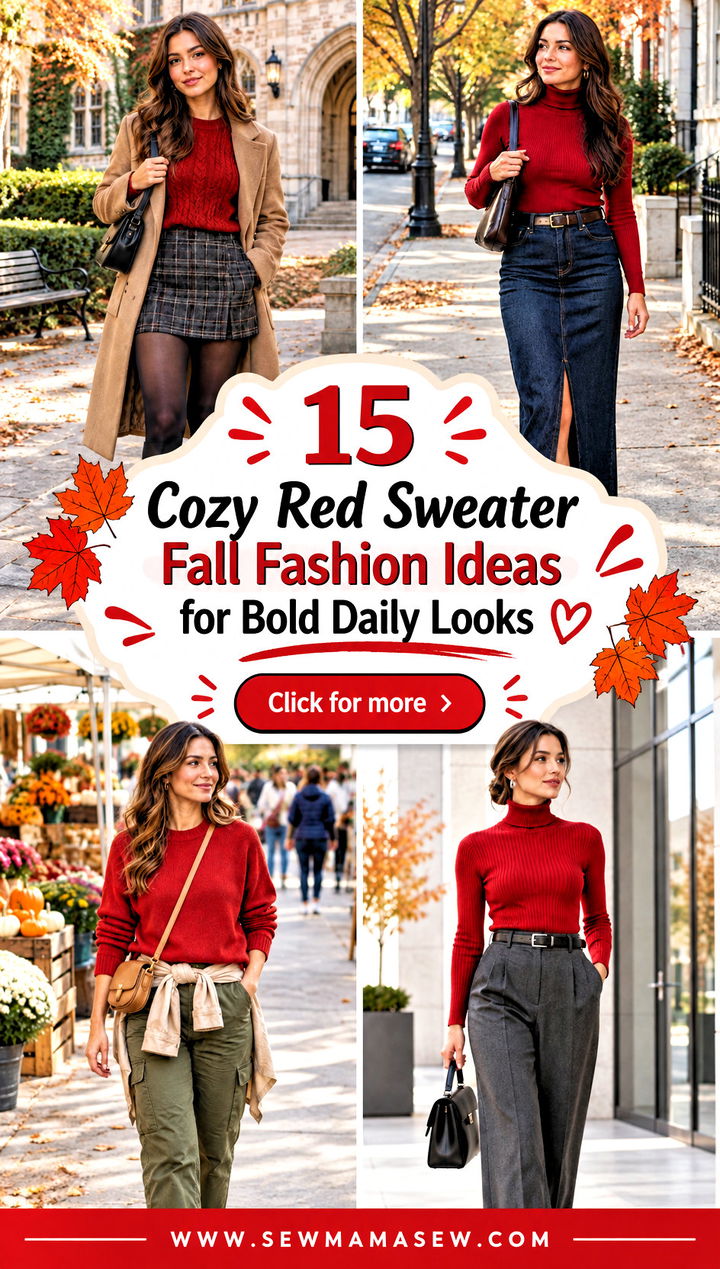 15 Cozy Red Sweater Fall Fashion Ideas for Bold Daily Looks - 15 Cozy Red Sweater Fall Fashion Ideas for Bold Daily Looks