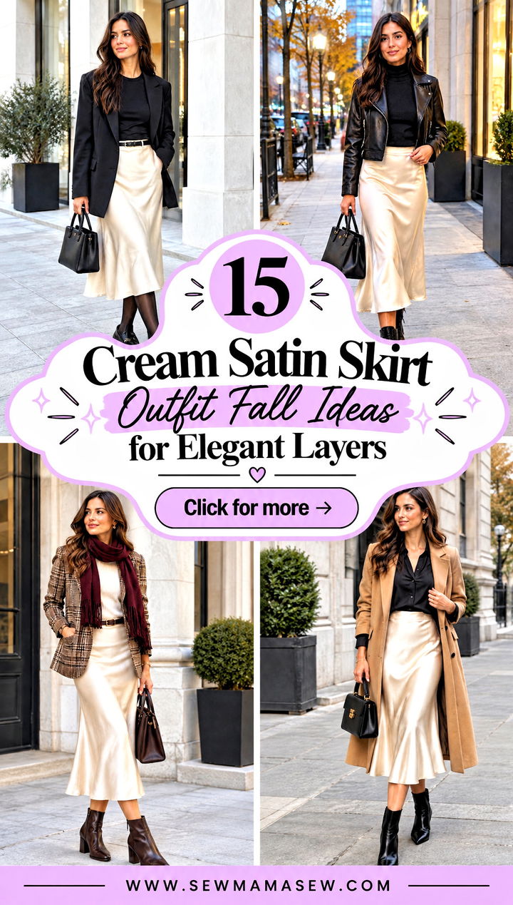 15 Cream Satin Skirt Outfit Fall Ideas for Elegant Layers - 15 Cream Satin Skirt Outfit Fall Ideas for Elegant Layers