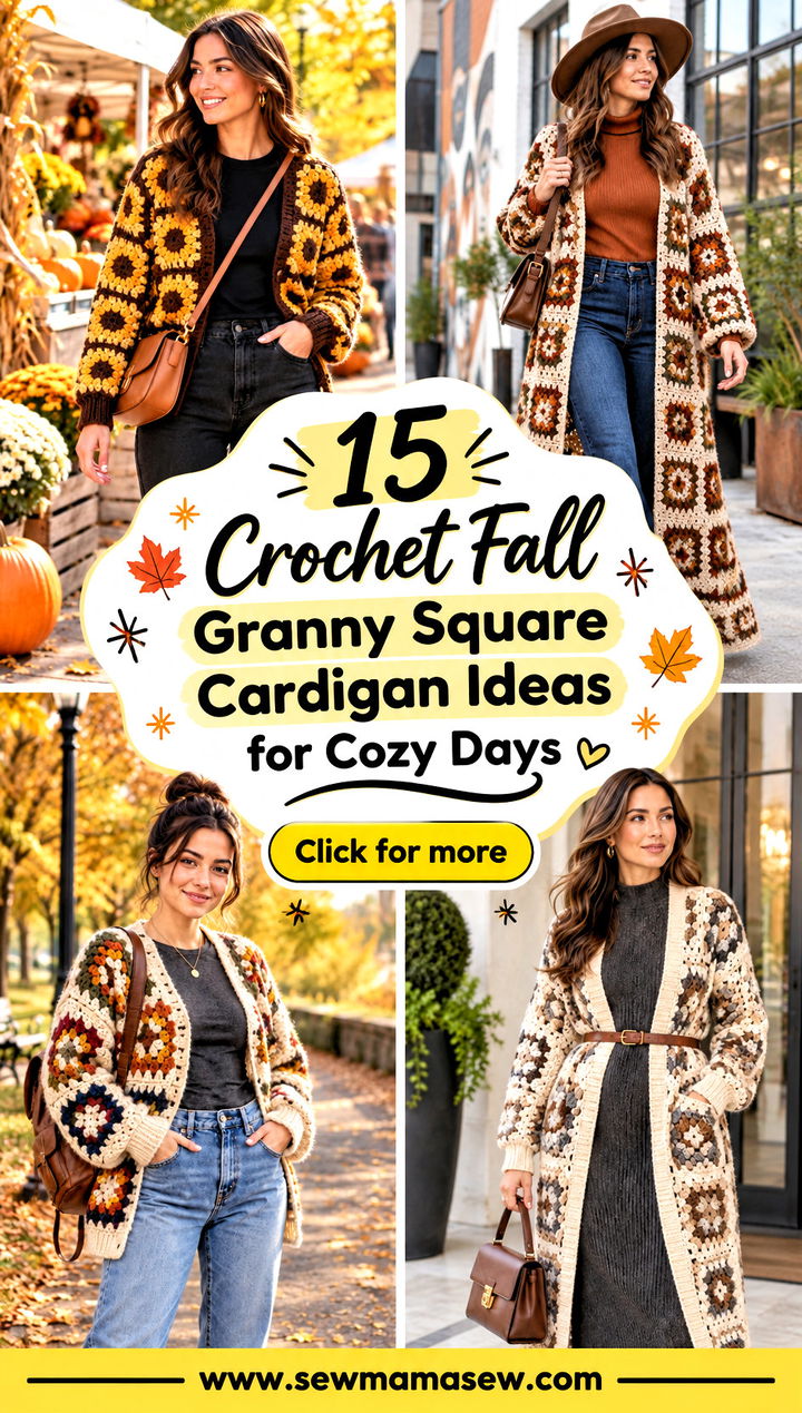 15 Crochet Fall Granny Square Cardigan Ideas for Cozy Days - 15 Crochet Fall Granny Square Cardigan Ideas for Cozy Days