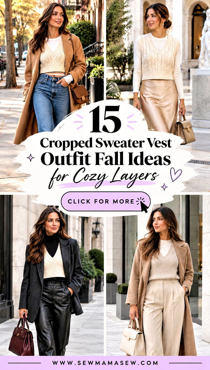 15 Cropped Sweater Vest Outfit Fall Ideas for Cozy Layers - 15 Cropped Sweater Vest Outfit Fall Ideas for Cozy Layers