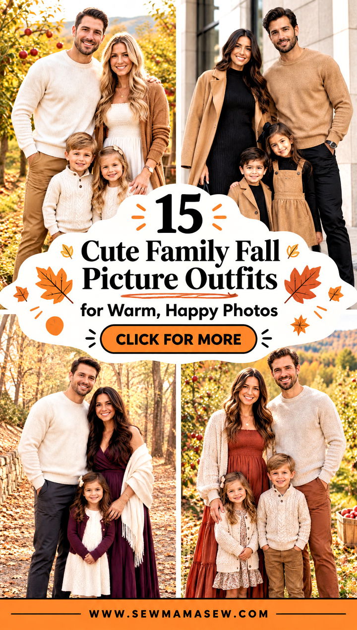 15 Cute Family Fall Picture Outfits for Warm Happy Photos - 15 Cute Family Fall Picture Outfits for Warm, Happy Photos