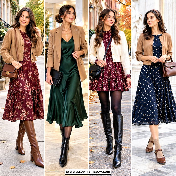 15 Cute Flowy Dresses Fall Styling Ideas for Cozy Elegance