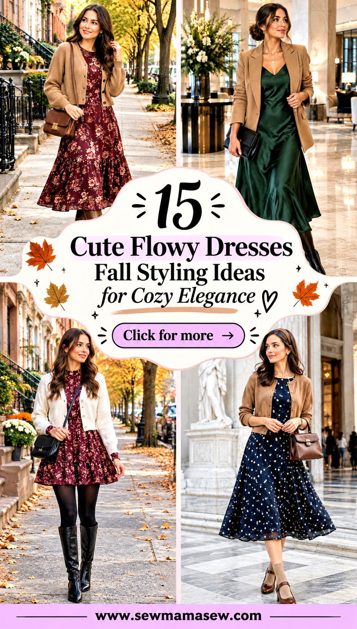 15 Cute Flowy Dresses Fall Styling Ideas for Cozy Elegance - 15 Cute Flowy Dresses Fall Styling Ideas for Cozy Elegance