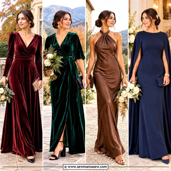 15 Dark Fall Bridesmaid Dresses for a Romantic Autumn Wedding