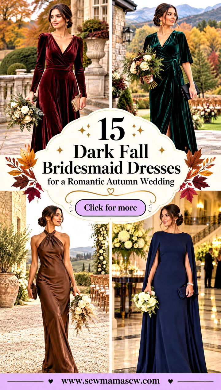 15 Dark Fall Bridesmaid Dresses for a Romantic Autumn Wedding - 15 Dark Fall Bridesmaid Dresses for a Romantic Autumn Wedding