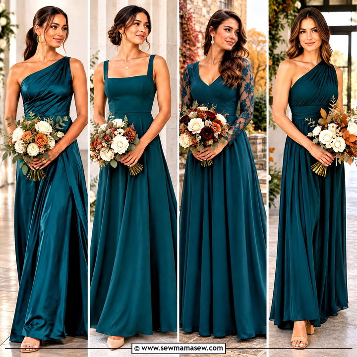 15 Deep Teal Bridesmaid Dresses Fall Wedding: Elegant Picks