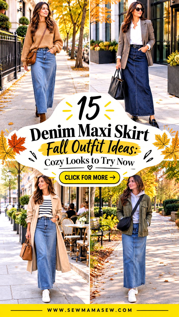 15 Denim Maxi Skirt Fall Outfit Ideas Cozy Looks to Try Now - 15 Denim Maxi Skirt Fall Outfit Ideas: Cozy Looks to Try Now